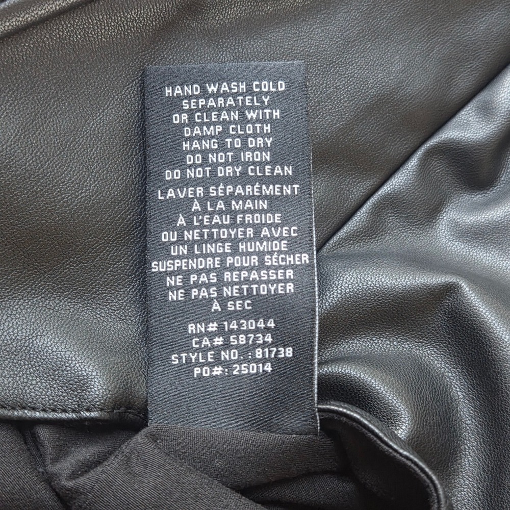 7‎ For All Mankind Black Vegan Leather Corset Top Square Neck Smocked Back Small - Picture 7 of 13